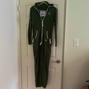 The Norwegian Original Onepiece Onesie Hooded Jumpsuit - Forest Green, Size M,